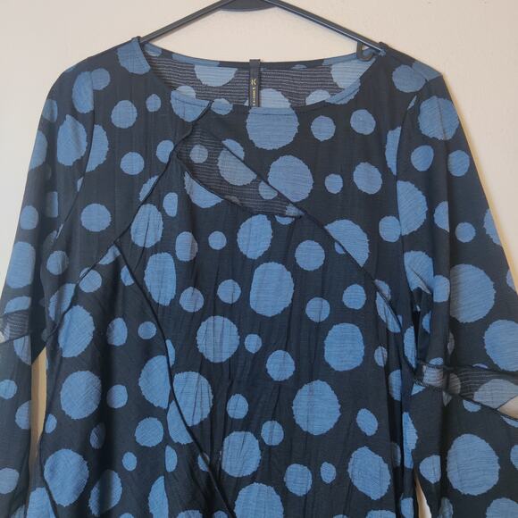 IC by Connie K Artsy Polka Dot Asymmetric Tunic Small Sheer Mesh Fairy Grunge - Picture 3 of 11